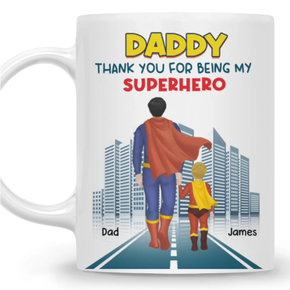 Dad The Hero - Personalized Custom Coffee Mug - Image 6