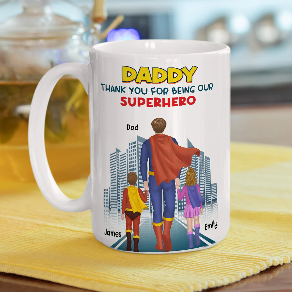 Dad The Hero - Personalized Custom Coffee Mug - Image 9