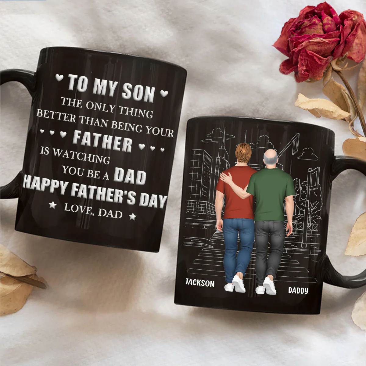 Dad Watching You Grow - Personalized Custom 3D Inflated Effect Mug - Image 3