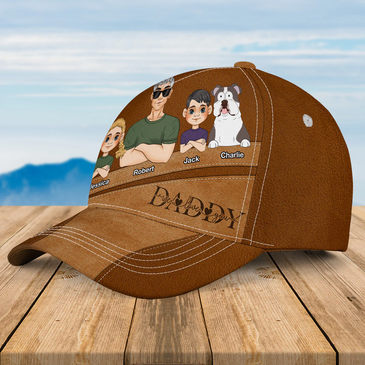 Dad We Love You - Personalized Classic Cap - Image 2