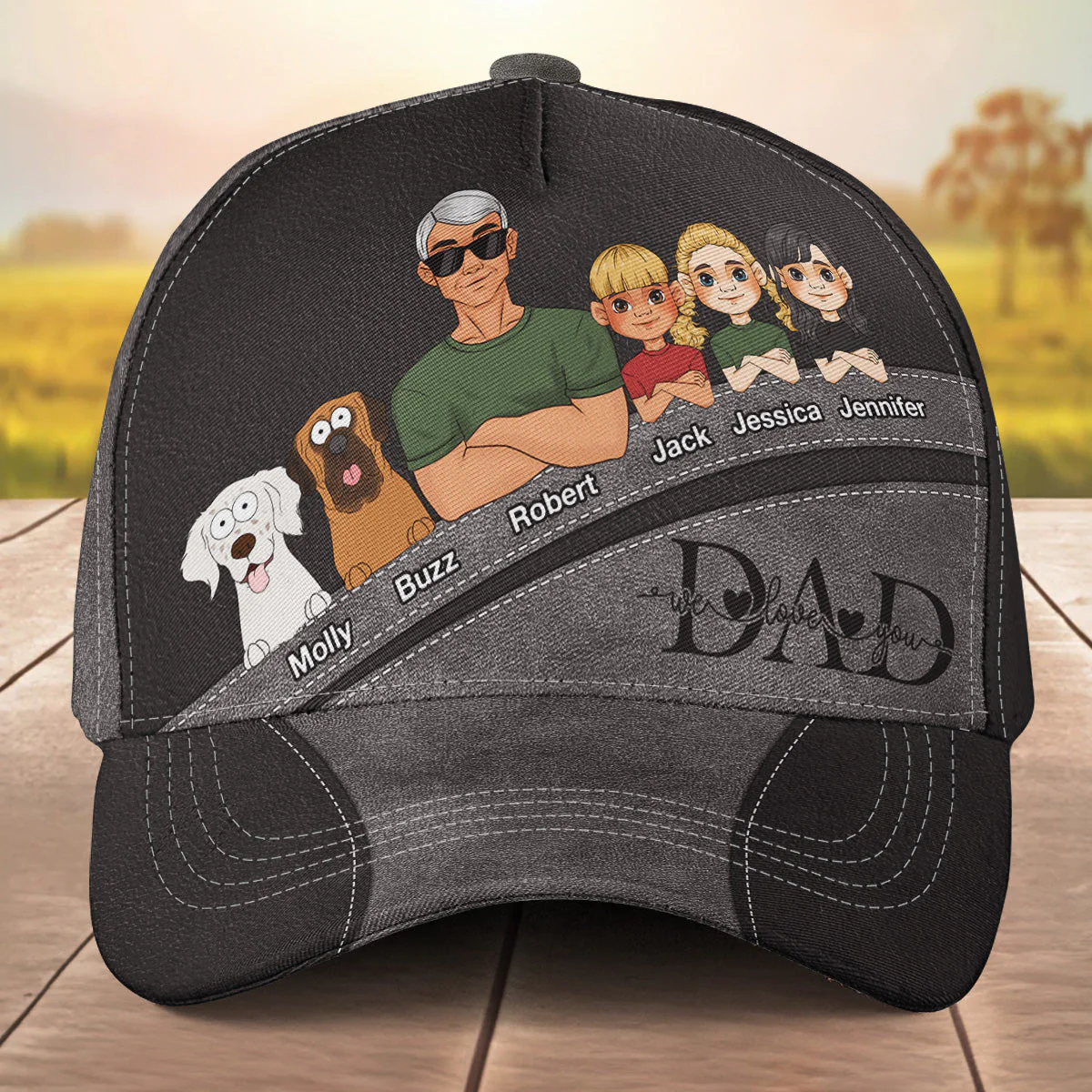 Dad We Love You - Personalized Classic Cap - Image 7