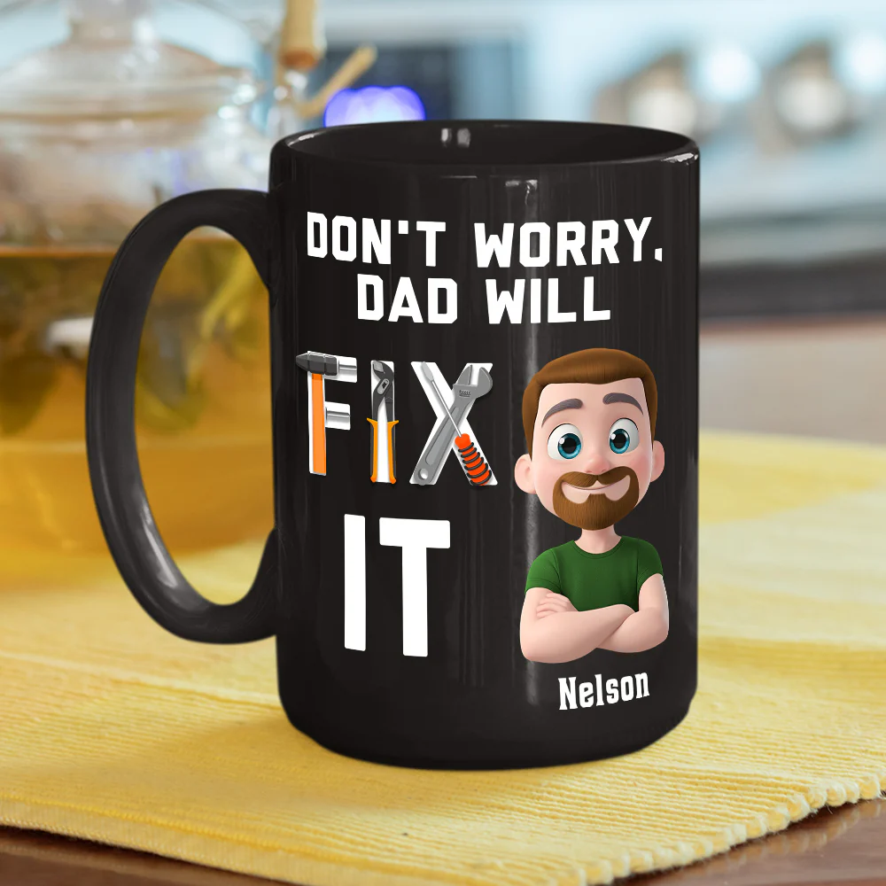 Dad Will Fix It - Personalized Custom Coffee Mug - Image 4