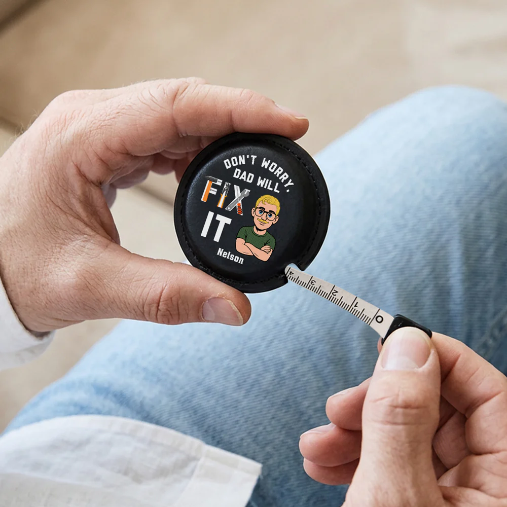 Dad Will Fix It - Personalized Custom Leather Tape Measure - Image 2