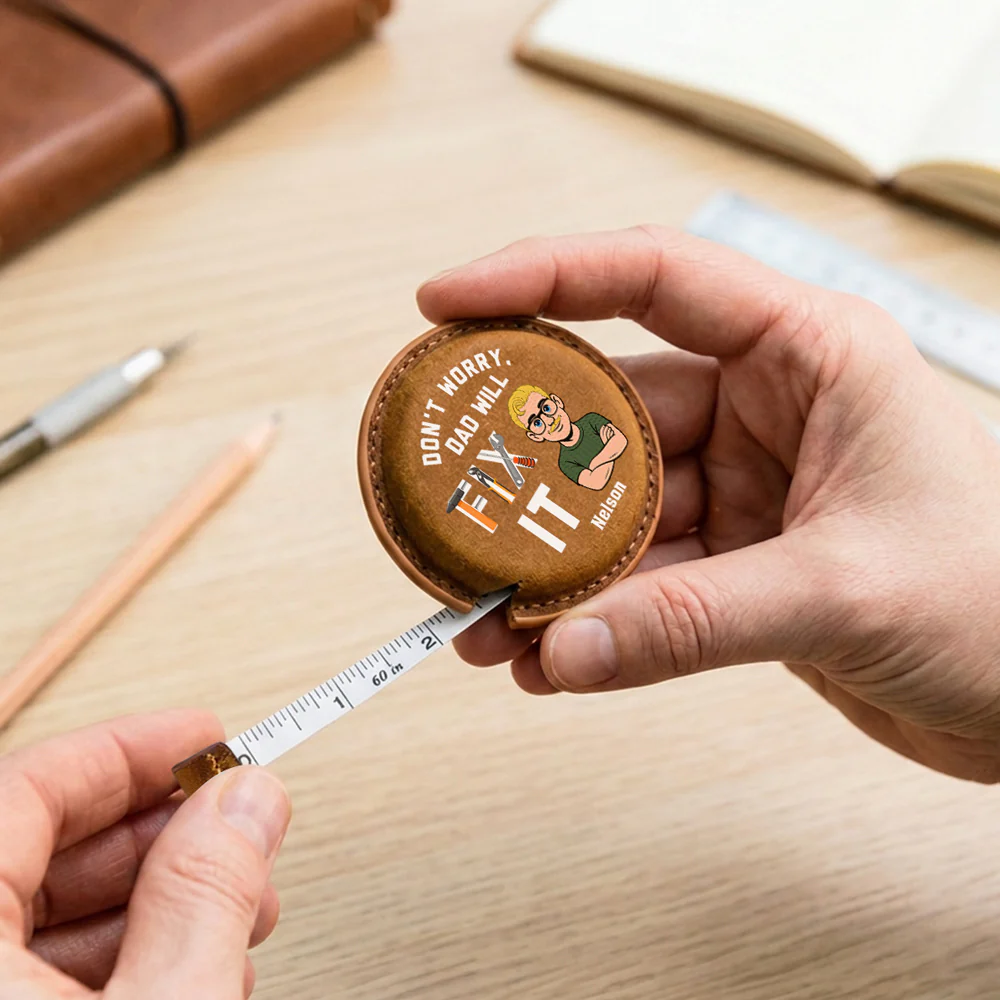 Dad Will Fix It - Personalized Custom Leather Tape Measure - Image 3