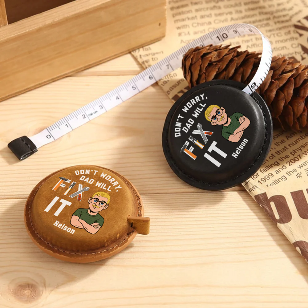 Dad Will Fix It - Personalized Custom Leather Tape Measure - Image 4