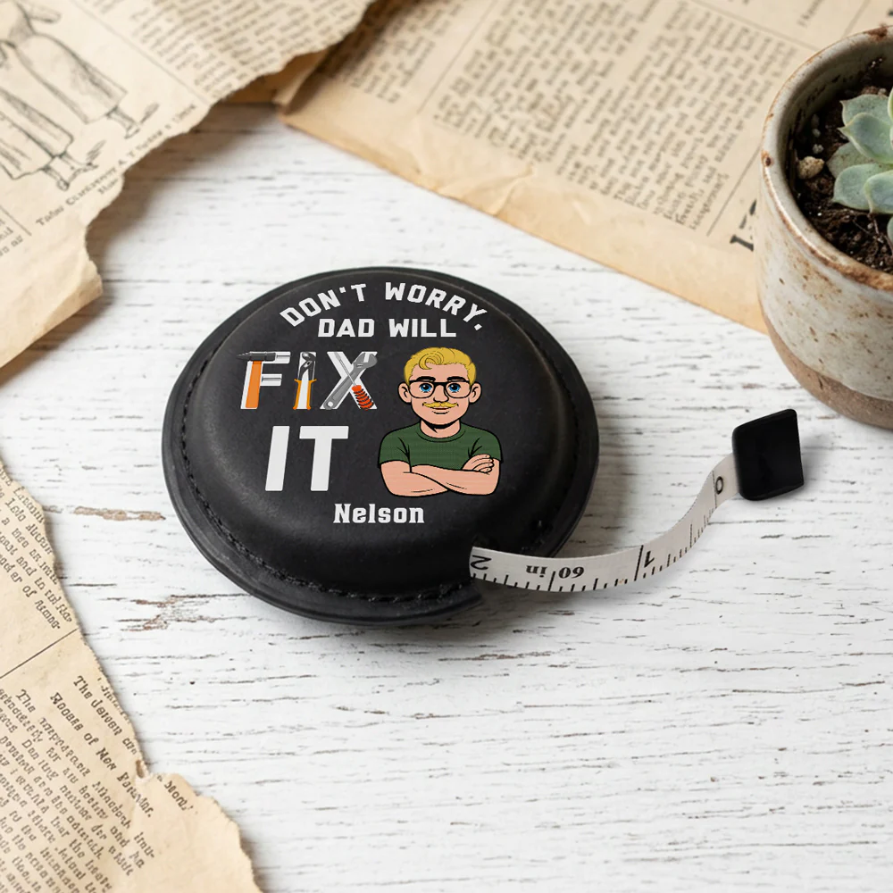 Dad Will Fix It - Personalized Custom Leather Tape Measure - Image 5
