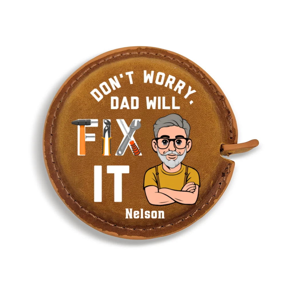 Dad Will Fix It - Personalized Custom Leather Tape Measure - Image 8