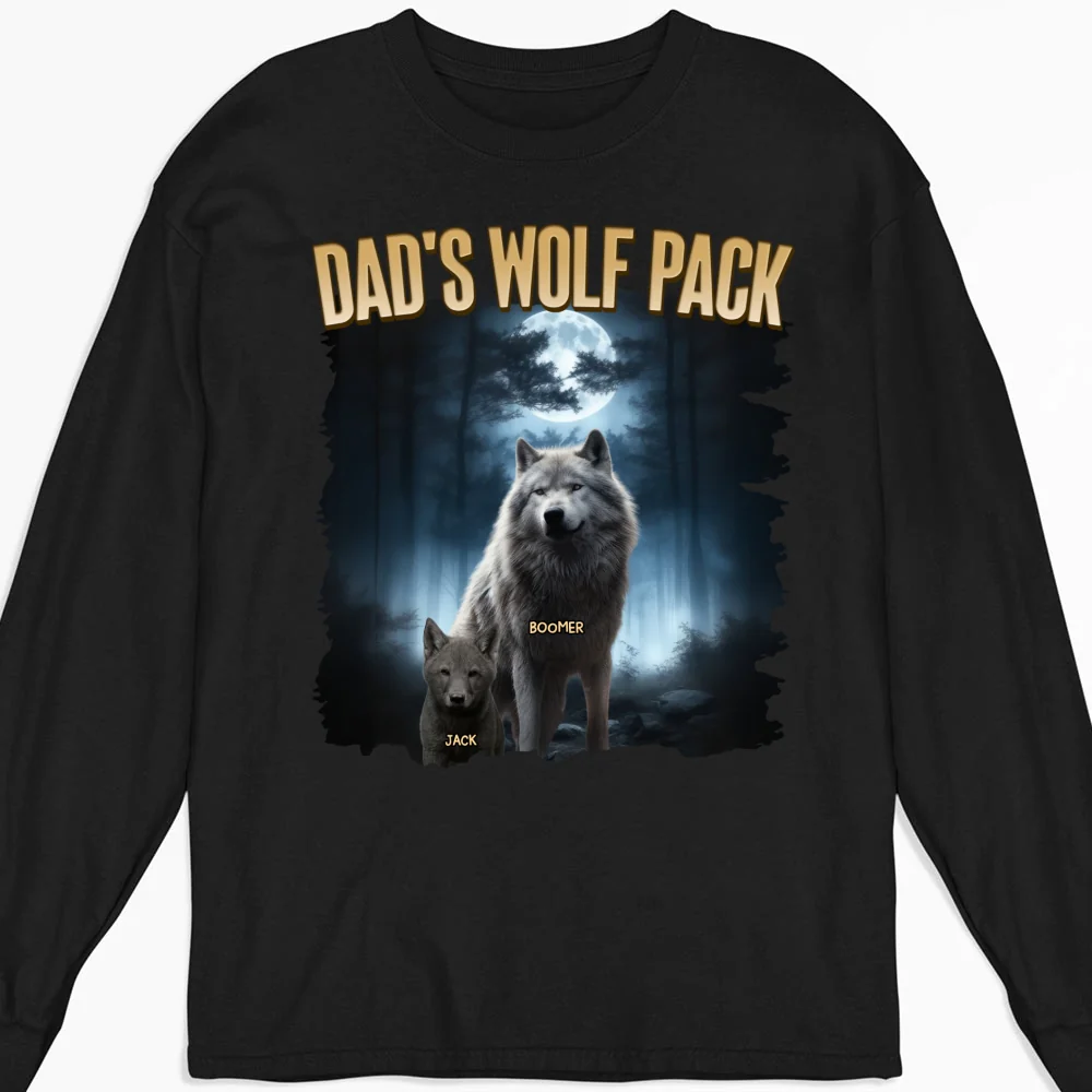 Dad Wolf Pack - Personalized Custom Shirt - Image 10