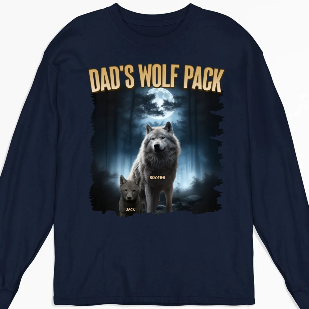 Dad Wolf Pack - Personalized Custom Shirt - Image 12