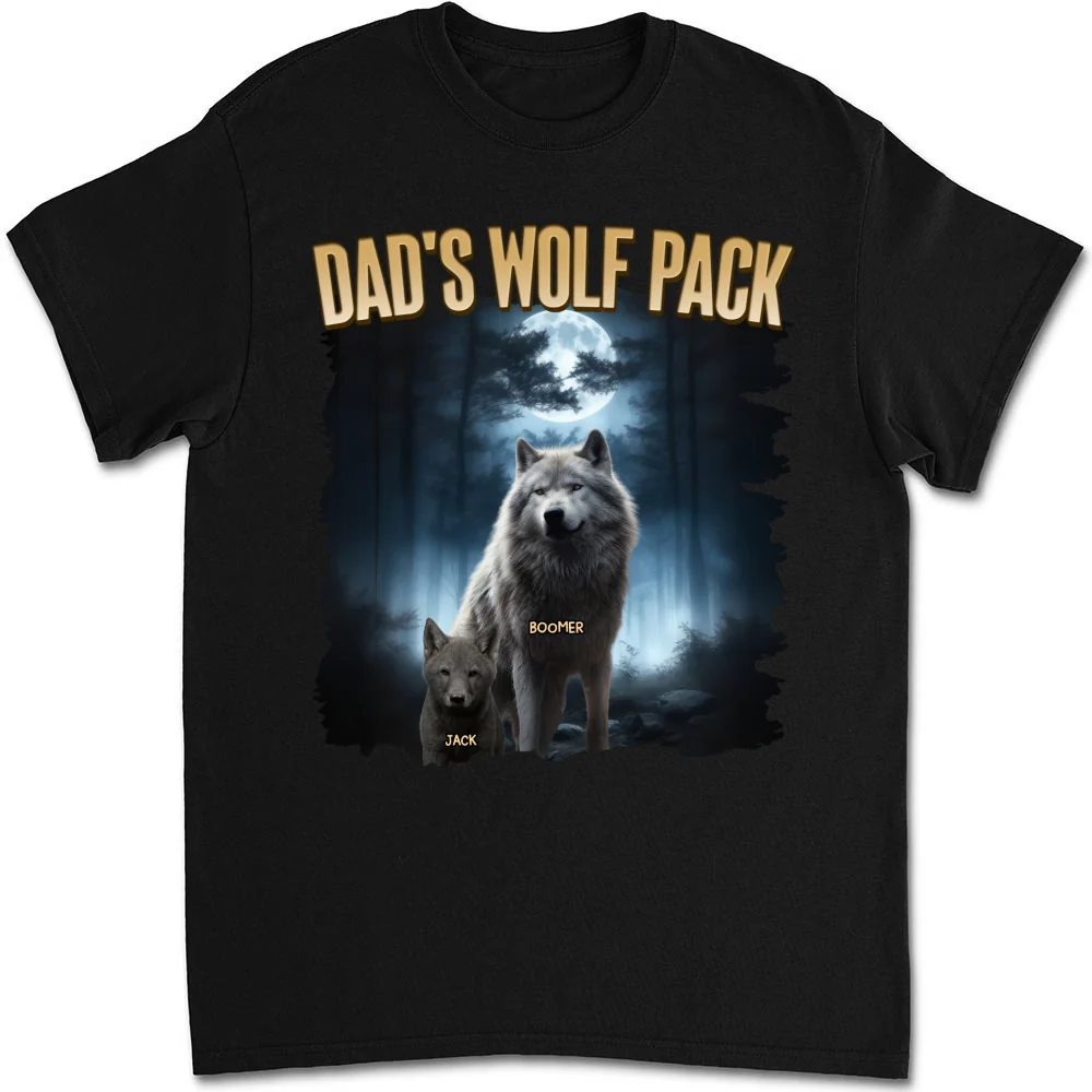 Dad Wolf Pack - Personalized Custom Shirt - Image 6