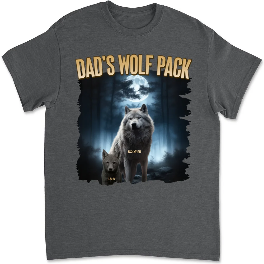 Dad Wolf Pack - Personalized Custom Shirt - Image 7