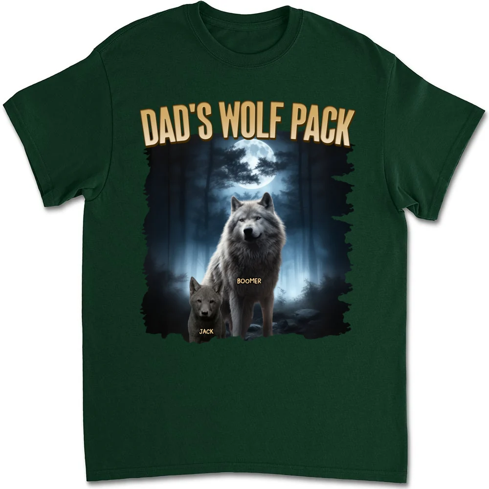 Dad Wolf Pack - Personalized Custom Shirt - Image 8