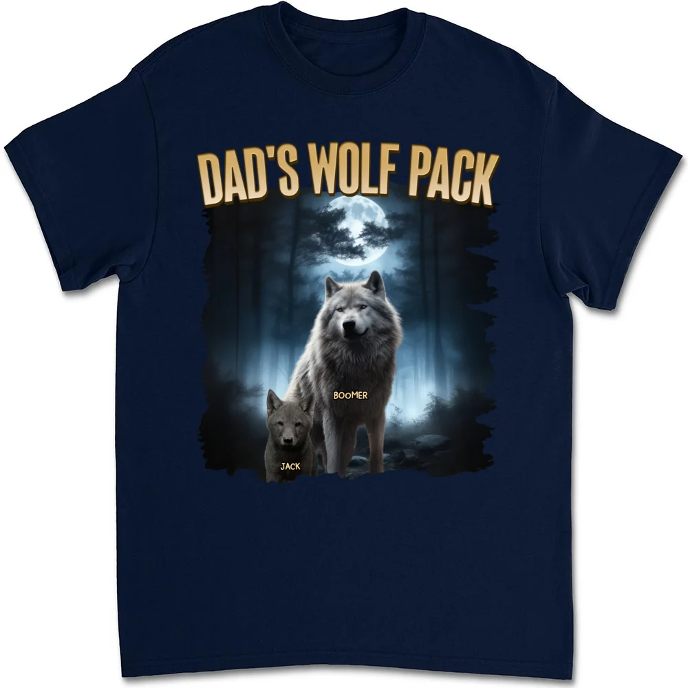 Dad Wolf Pack - Personalized Custom Shirt - Image 9