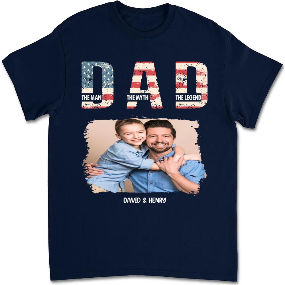 Dad You Are The Legend Photo - Personalized Custom Shirt - Image 6