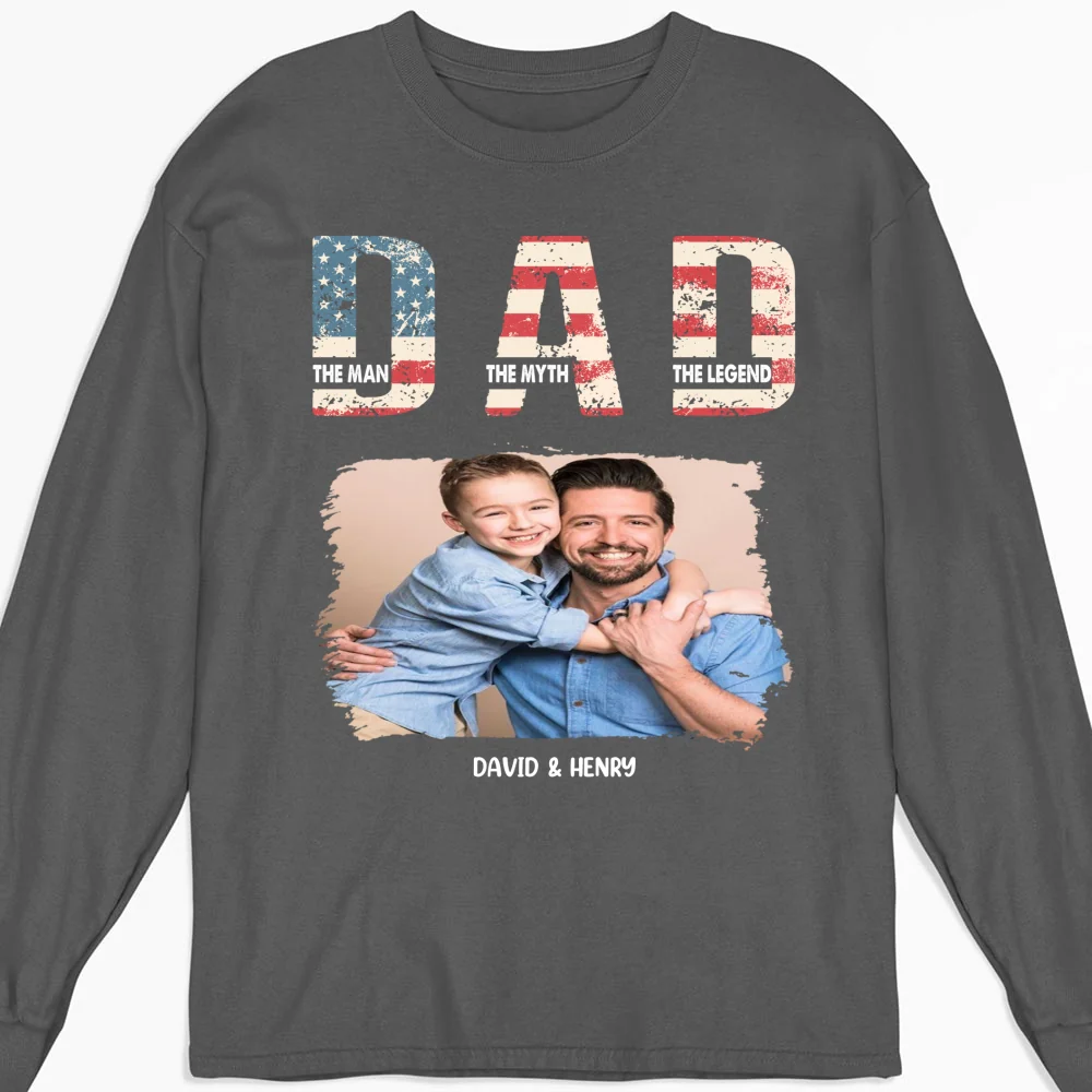 Dad You Are The Legend Photo - Personalized Custom Shirt - Image 8