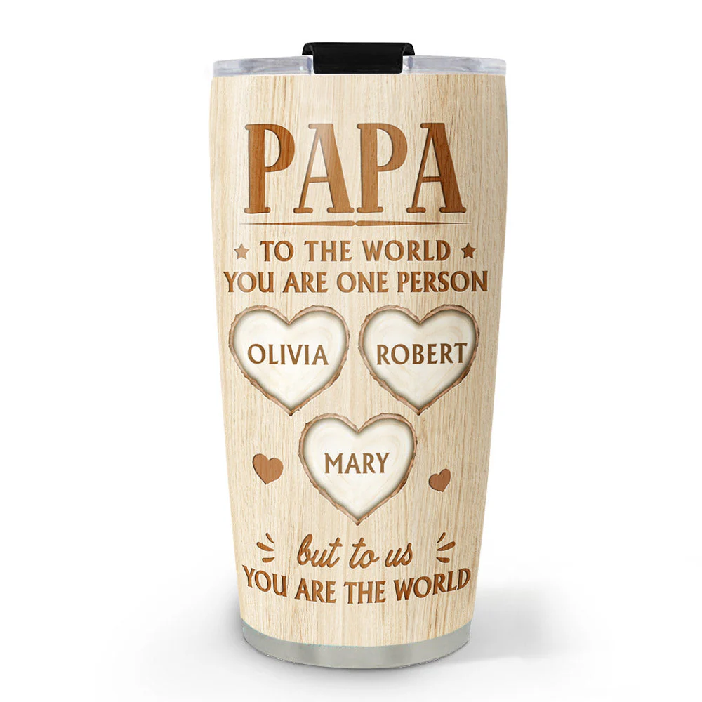 Dad You Are The World - Personalized Custom Tumbler - Image 2