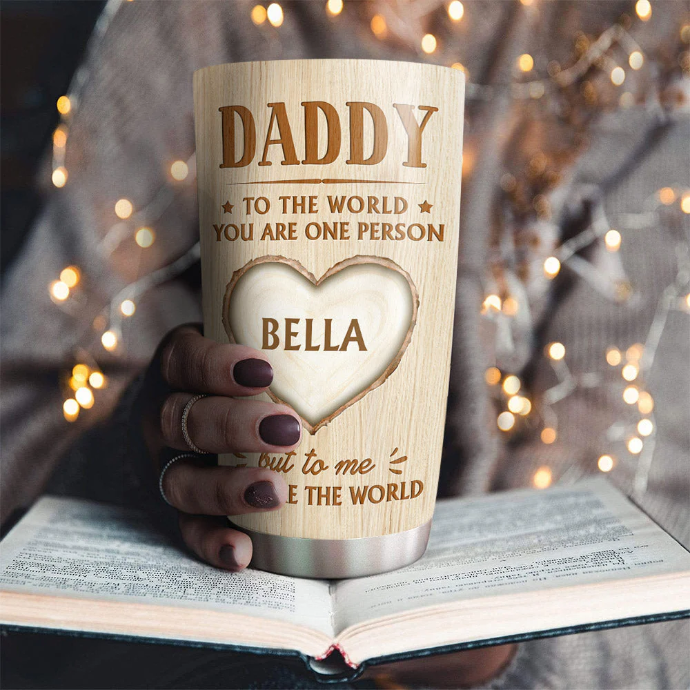 Dad You Are The World - Personalized Custom Tumbler - Image 3