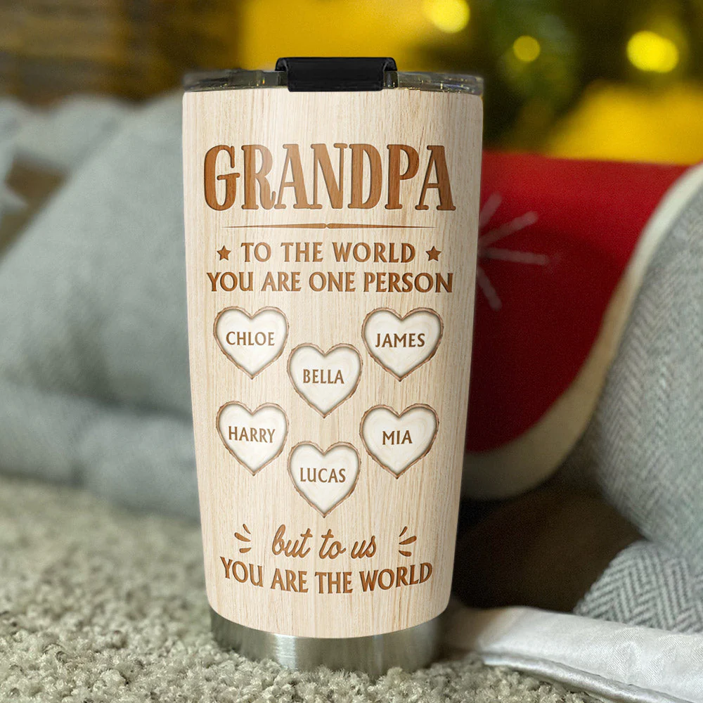 Dad You Are The World - Personalized Custom Tumbler - Image 4