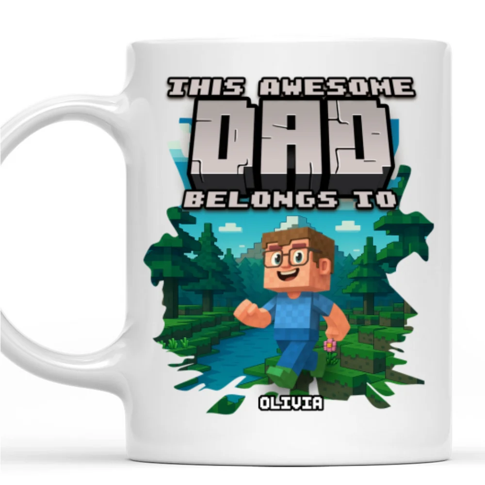 This Awesome Dad Belongs To Me - Personalized Custom Coffee Mug - Image 7
