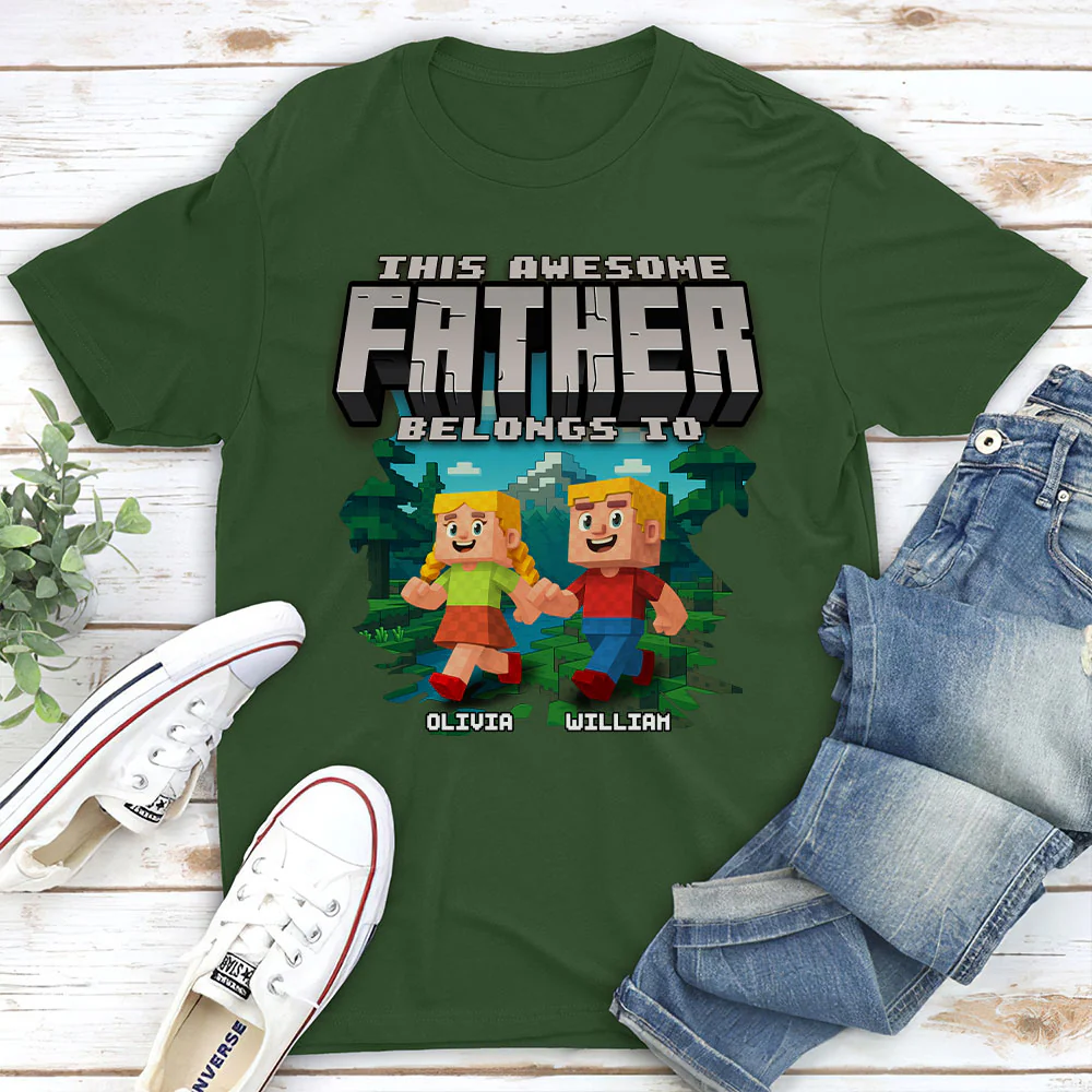 This Awesome Dad Belongs To Me - Personalized Custom Shirt - Image 4