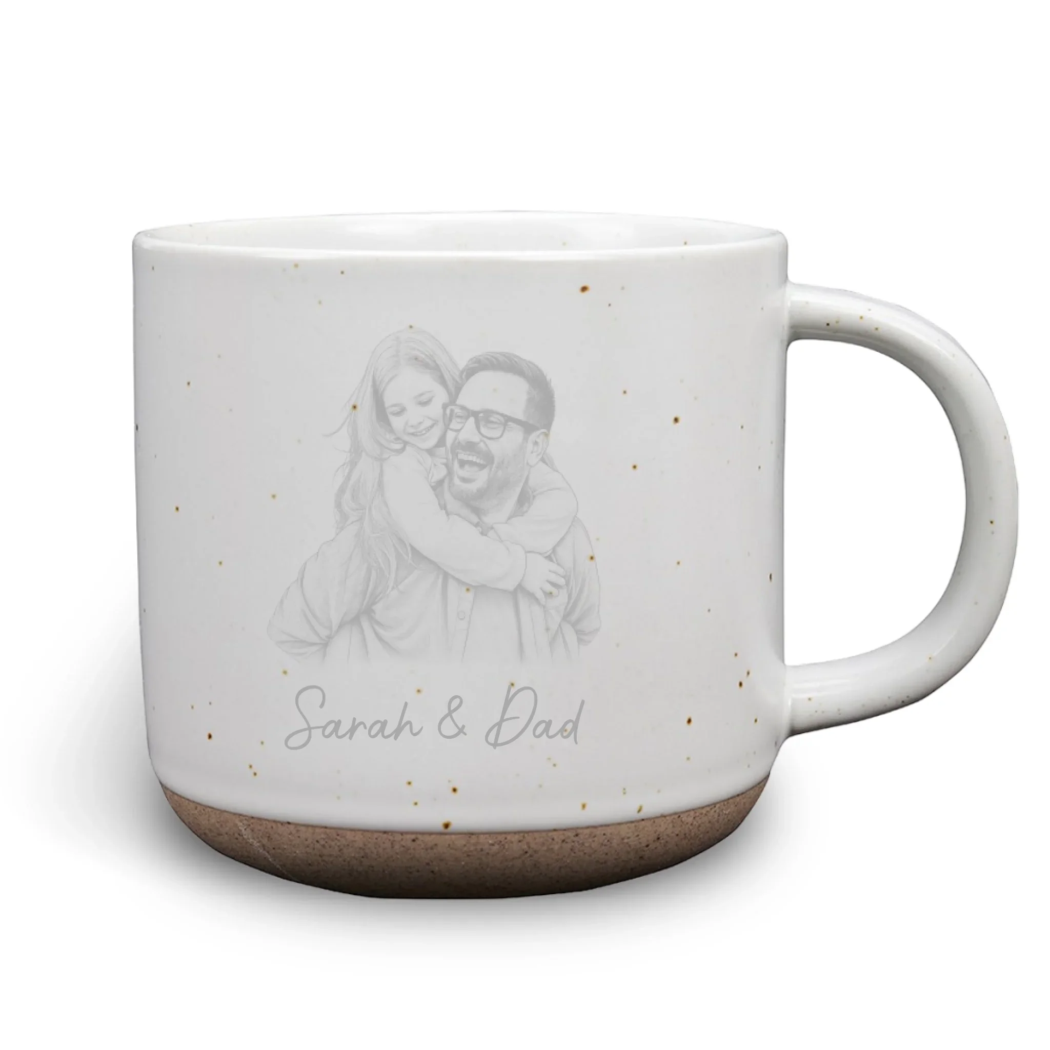 Daddy Always Walks Beside - Personalized Custom Pottery Mug - Image 5