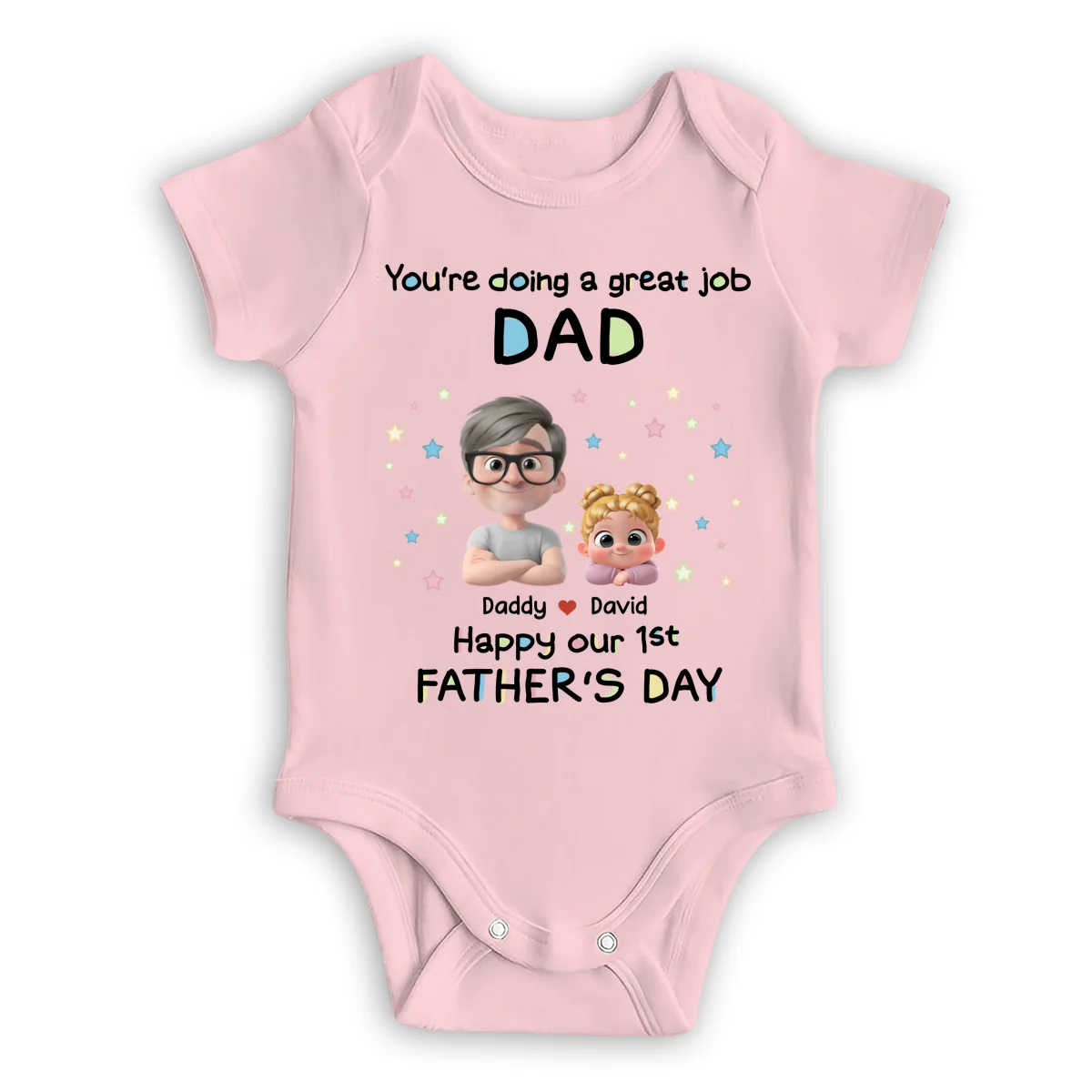 Daddy And Baby - Personalized Custom Baby Onesie - Image 9