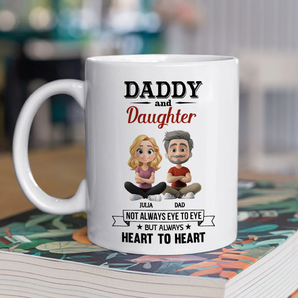 Daddy And Daughter - Personalized Custom Coffee Mug - Image 2
