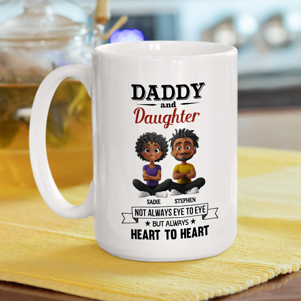 Daddy And Daughter - Personalized Custom Coffee Mug - Image 3