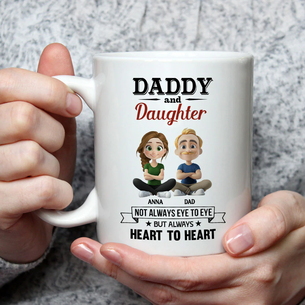 Daddy And Daughter - Personalized Custom Coffee Mug - Image 4