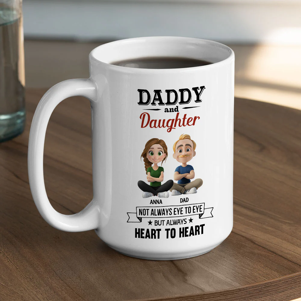 Daddy And Daughter - Personalized Custom Coffee Mug - Image 5