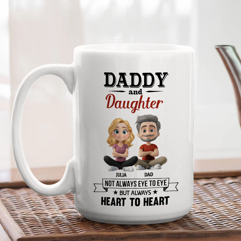 Daddy And Daughter - Personalized Custom Coffee Mug - Image 7