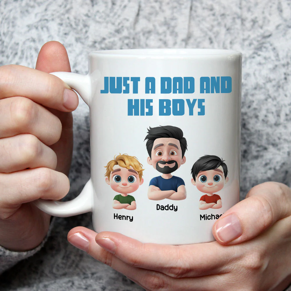 Daddy And His Children - Personalized Custom Coffee Mug - Image 2