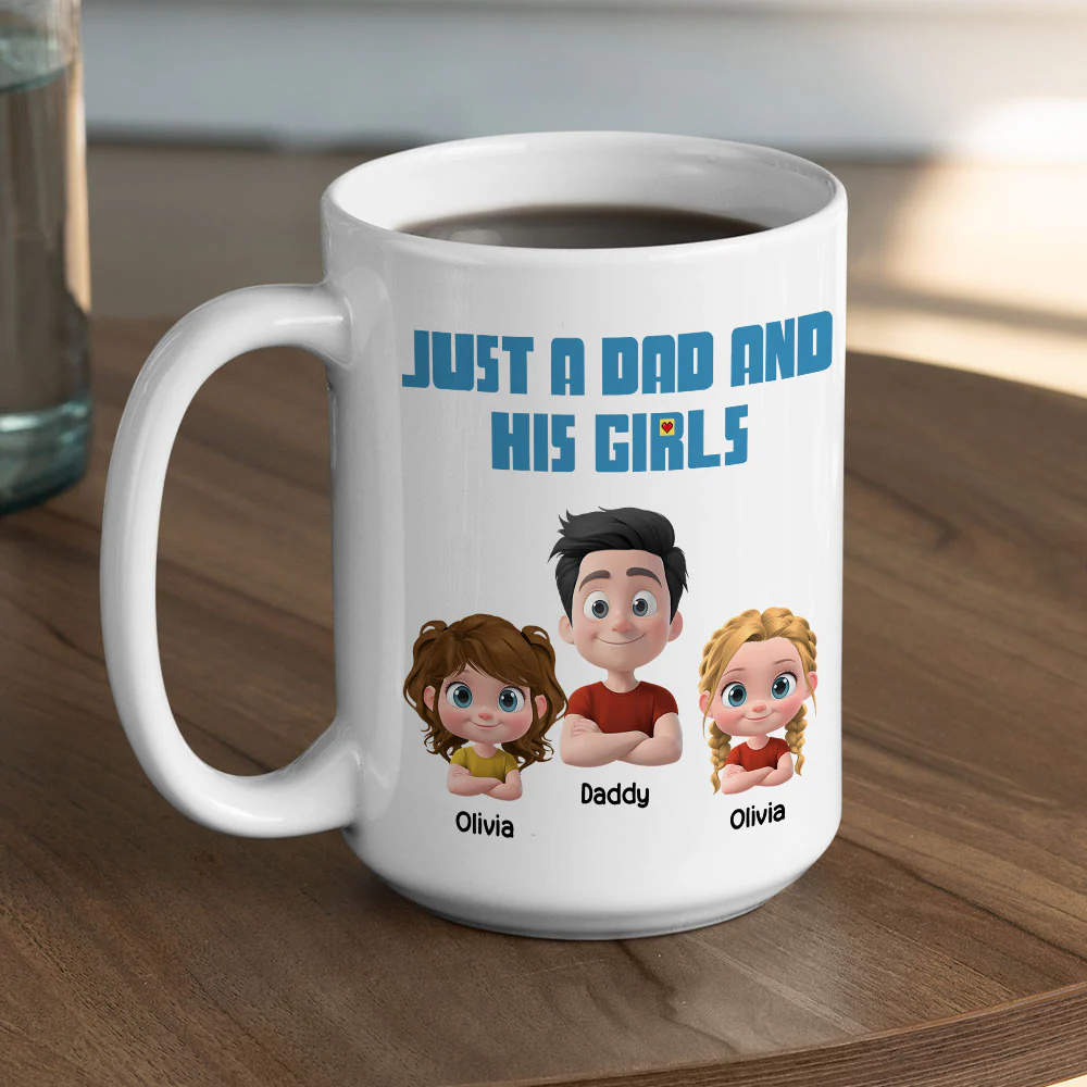 Daddy And His Children - Personalized Custom Coffee Mug - Image 6