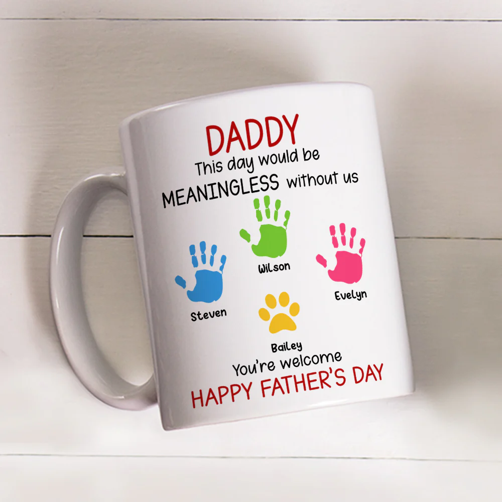 Daddy And His Kids - Personalized Custom Coffee Mug - Image 3
