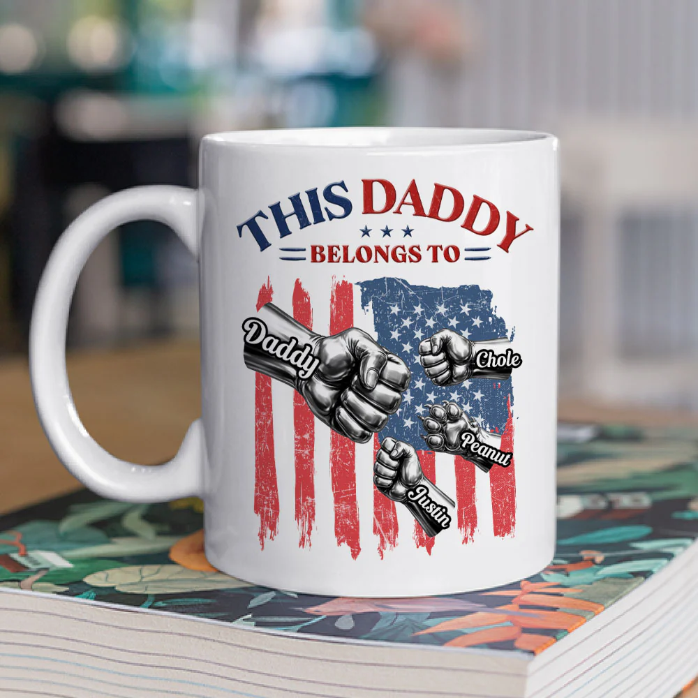 Daddy And Kids - Personalized Custom Coffee Mug - Image 2