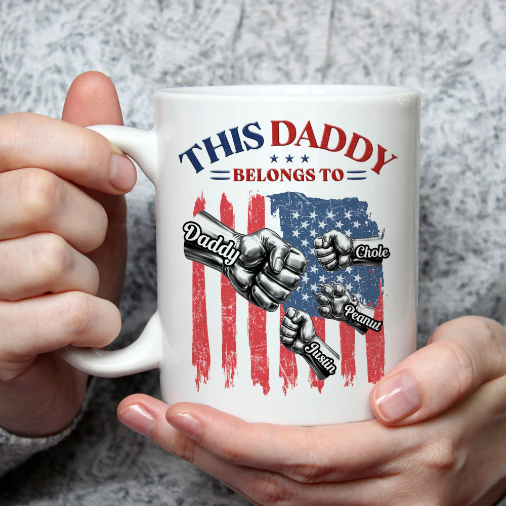 Daddy And Kids - Personalized Custom Coffee Mug - Image 3