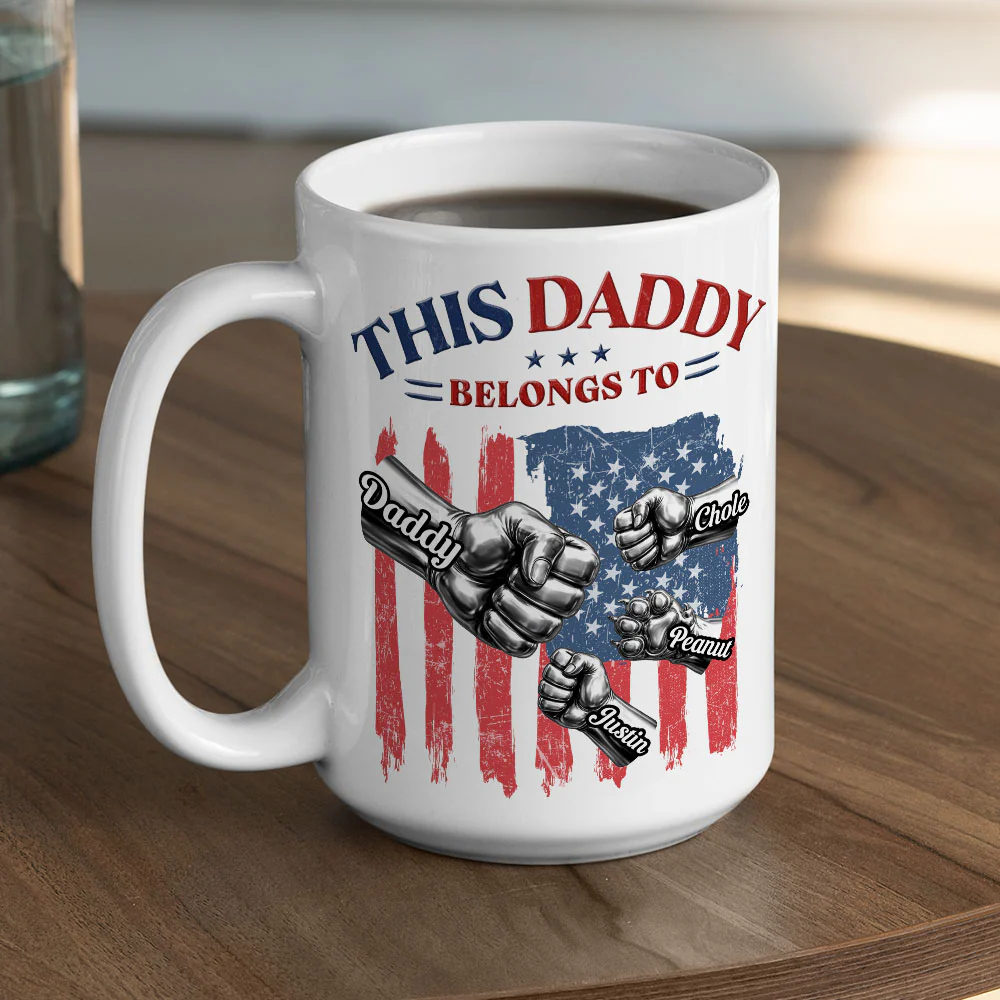 Daddy And Kids - Personalized Custom Coffee Mug - Image 5