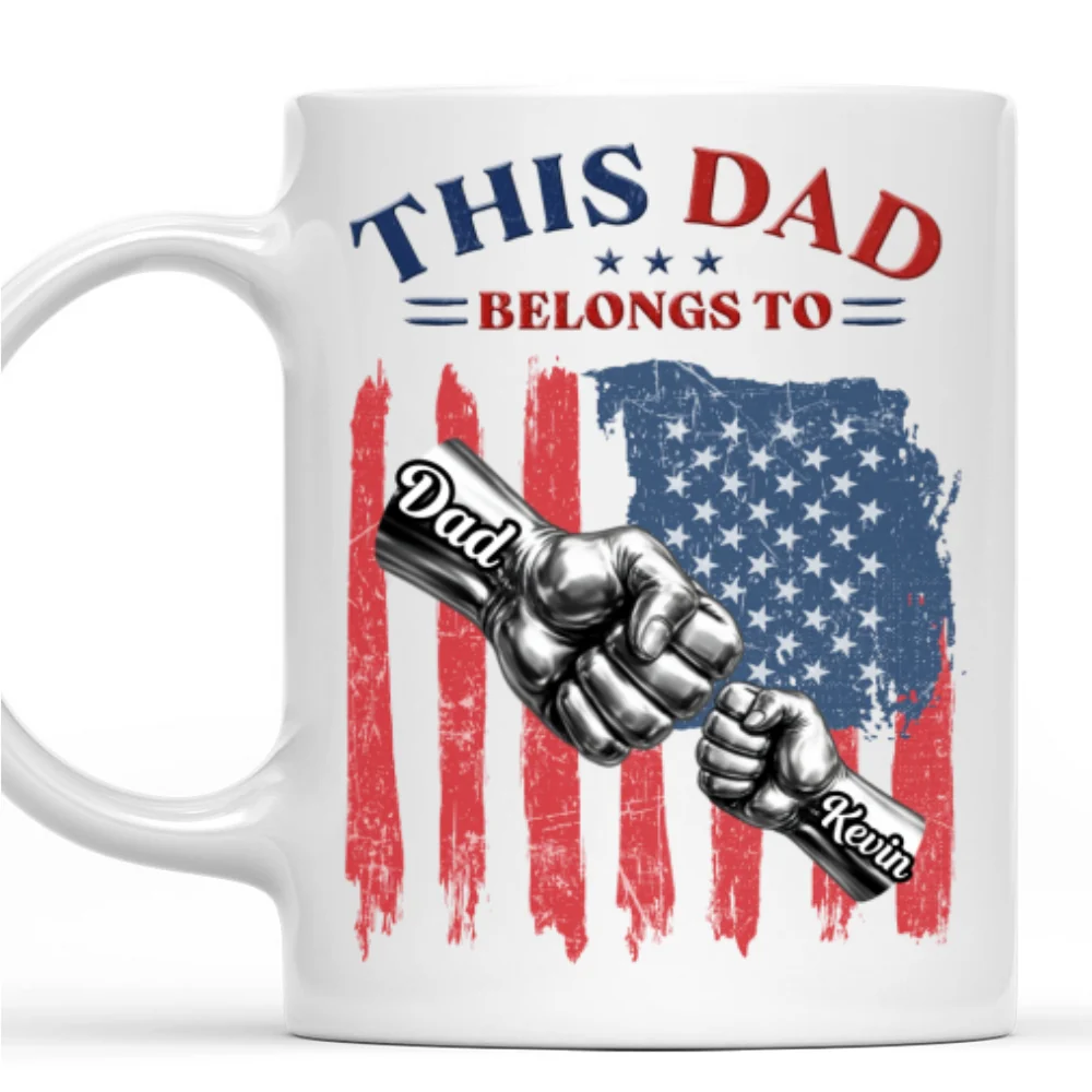 Daddy And Kids - Personalized Custom Coffee Mug - Image 7