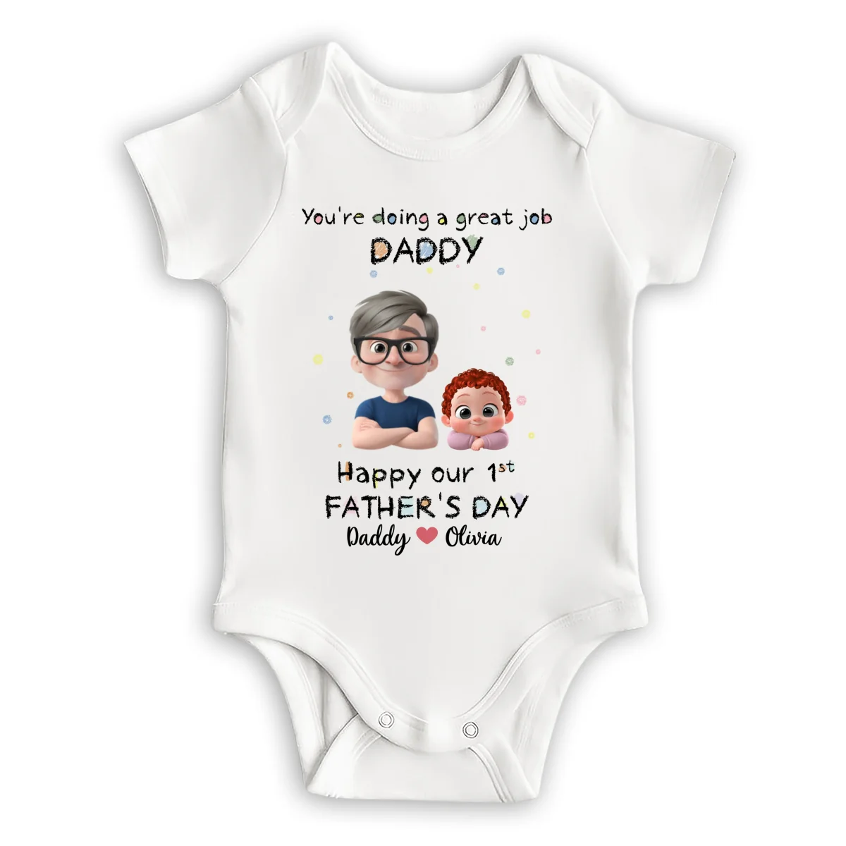 Daddy Doing A Great Job - Personalized Custom Onesie - Image 6