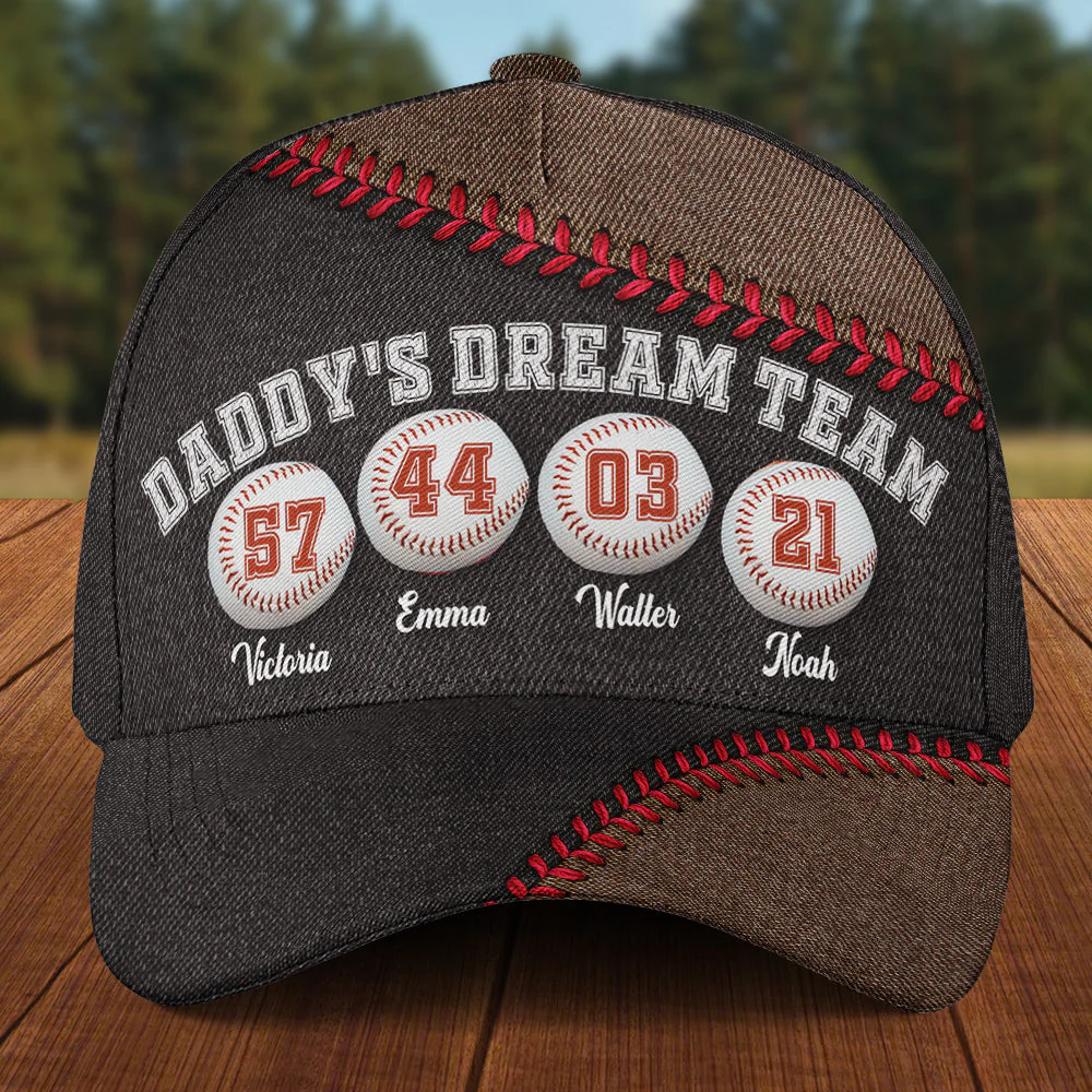 Daddy Dream Team - Personalized Classic Cap - Image 2