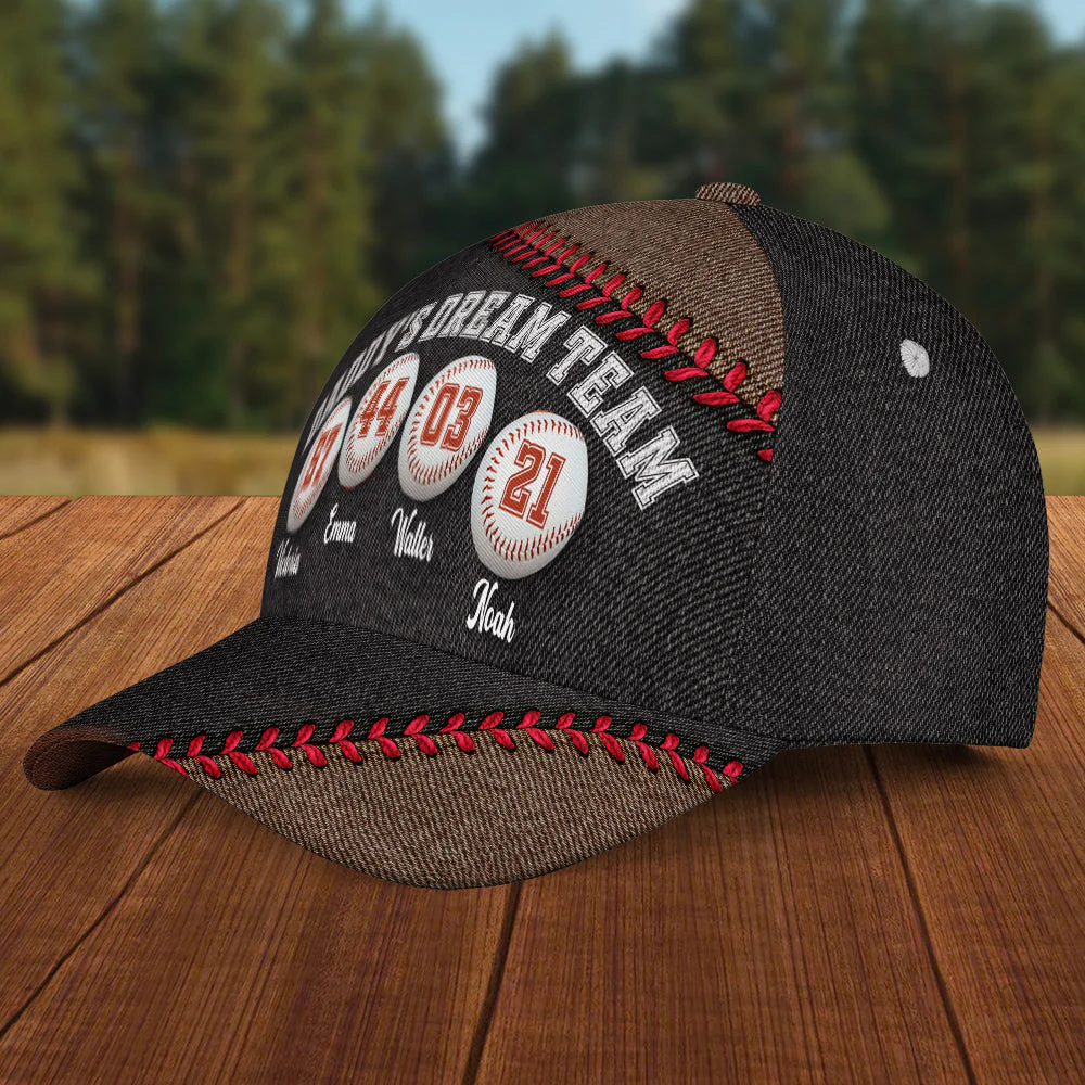 Daddy Dream Team - Personalized Classic Cap - Image 3
