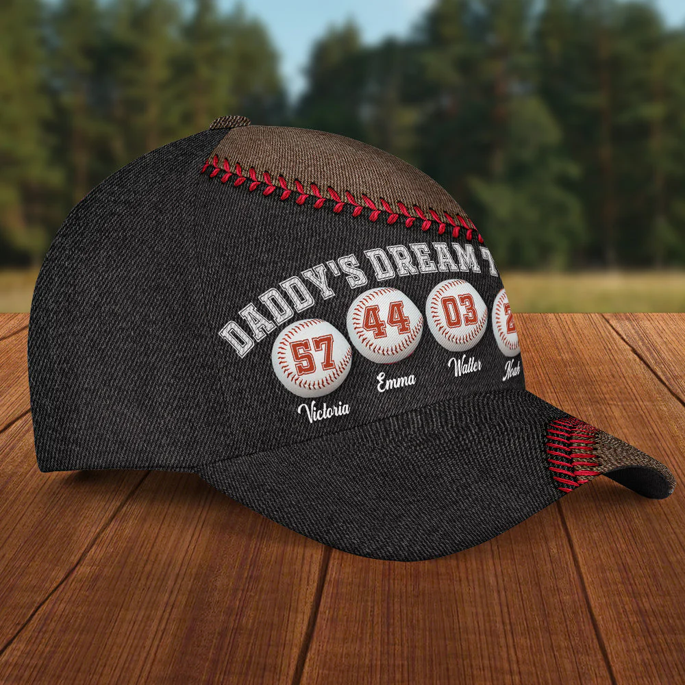 Daddy Dream Team - Personalized Classic Cap - Image 4