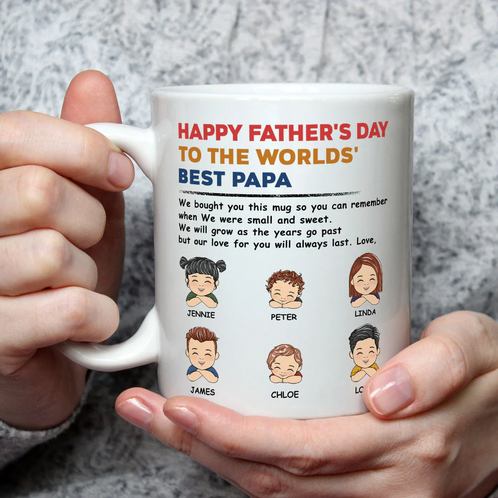Daddy Happy Fathers Day - Personalized Custom Coffee Mug - Image 2