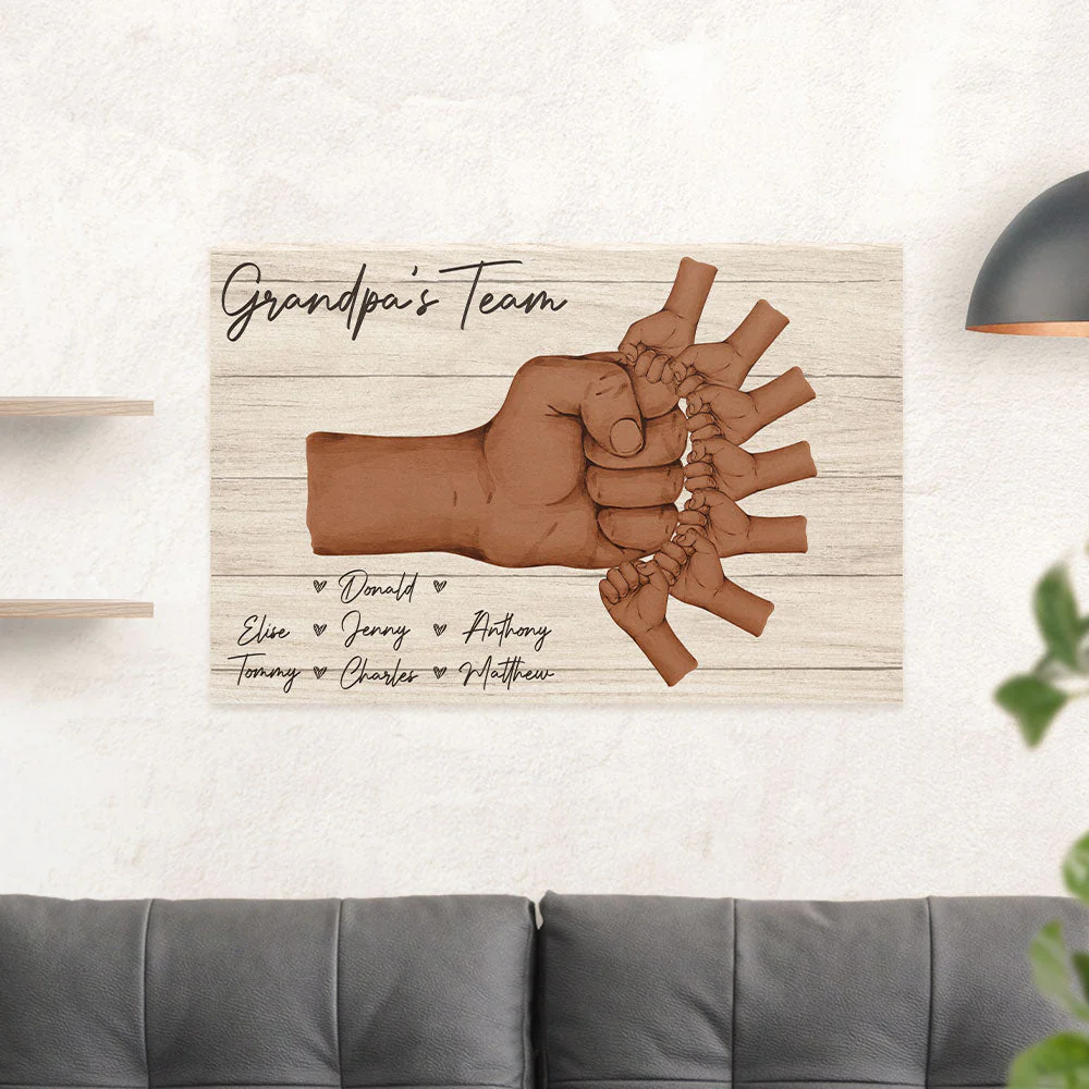 Daddy And Kids Together We Are A Team - Personalized Custom Poster - Image 2