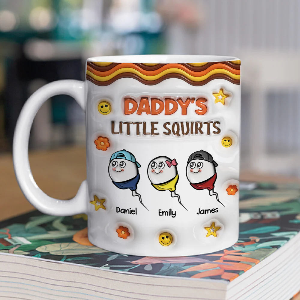 Daddy Little Love - Personalized Custom 3D Inflated Effect Mug - Image 3