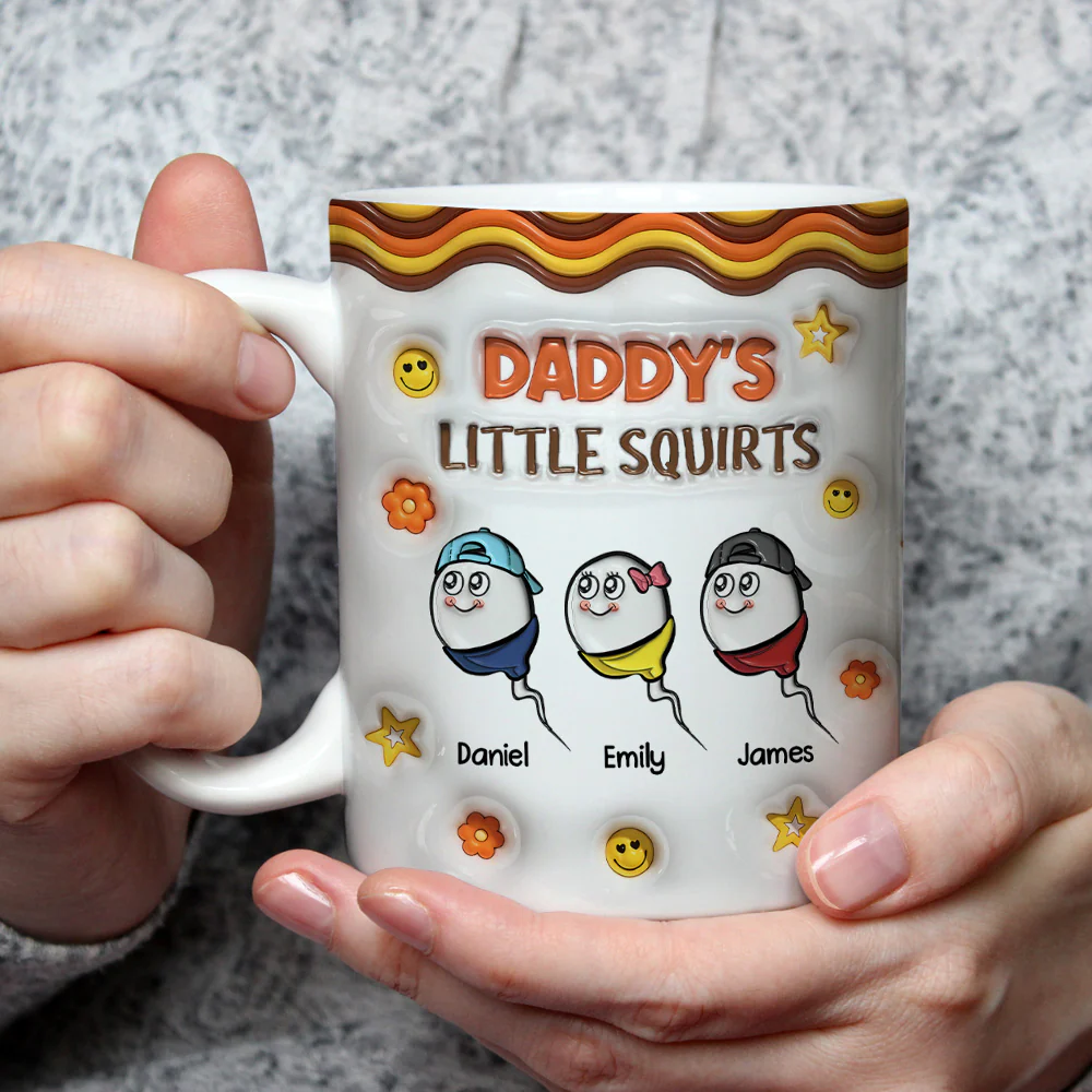 Daddy Little Love - Personalized Custom 3D Inflated Effect Mug - Image 4