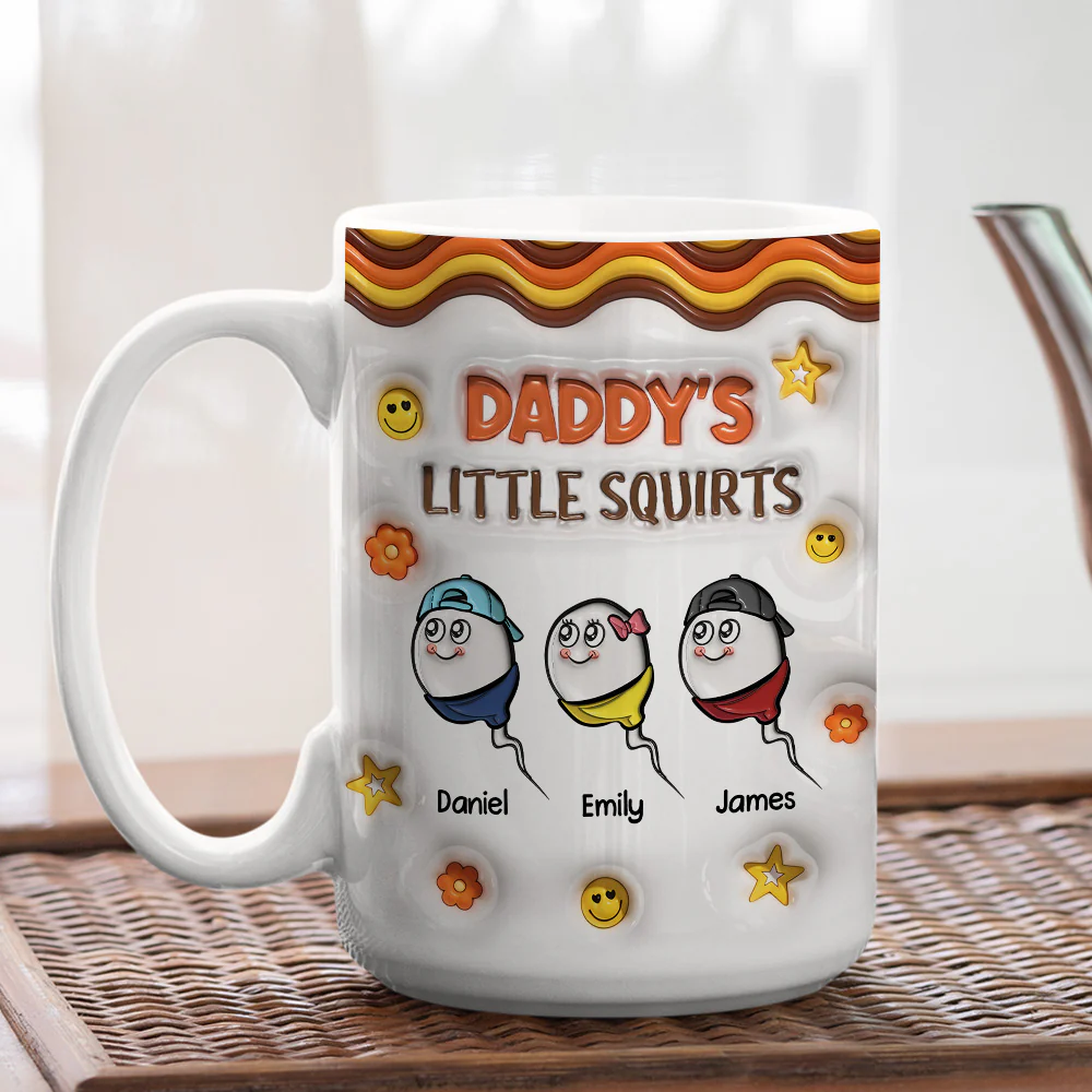 Daddy Little Love - Personalized Custom 3D Inflated Effect Mug - Image 5