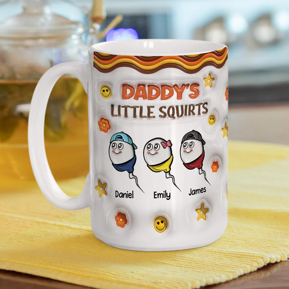 Daddy Little Love - Personalized Custom 3D Inflated Effect Mug - Image 6