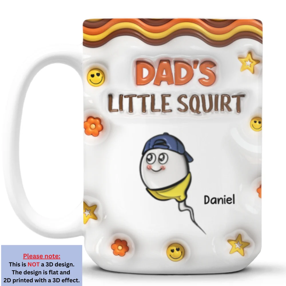 Daddy Little Love - Personalized Custom 3D Inflated Effect Mug - Image 8