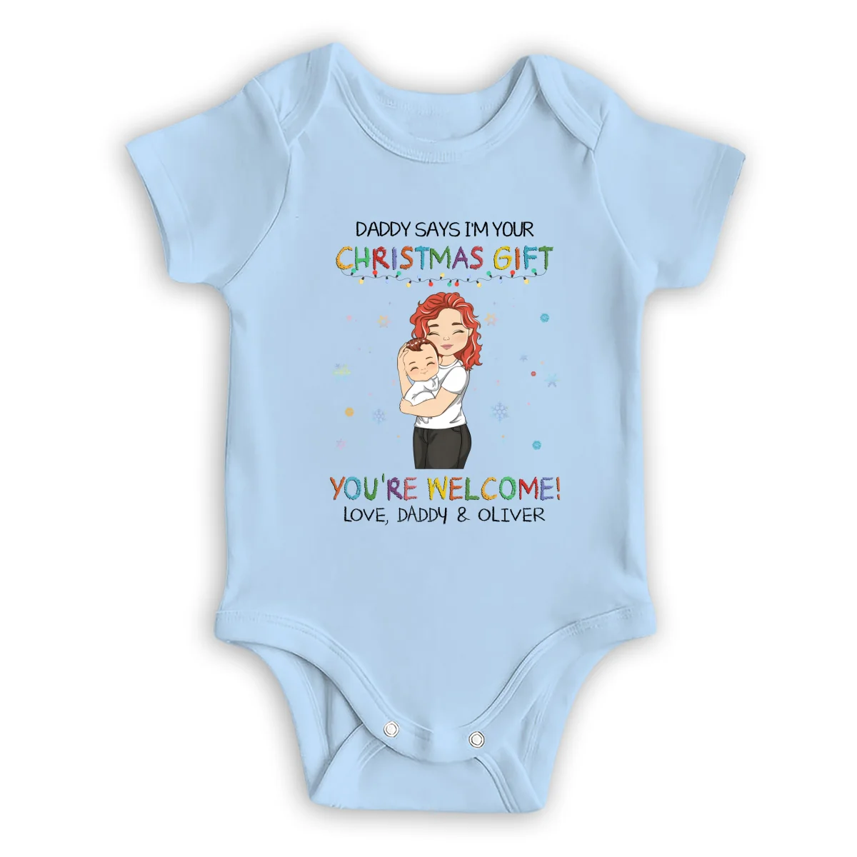 Daddy Says I Am Your Christmas Gift - Personalized Custom Baby Onesie - Image 7